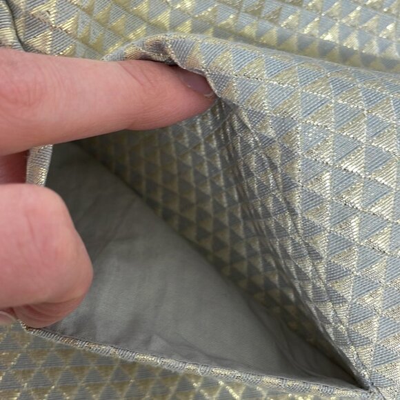 Anthropologie Ganni Mini Skirt Programme Triangle Pockets Gray Gold Medium M - Picture 10 of 14